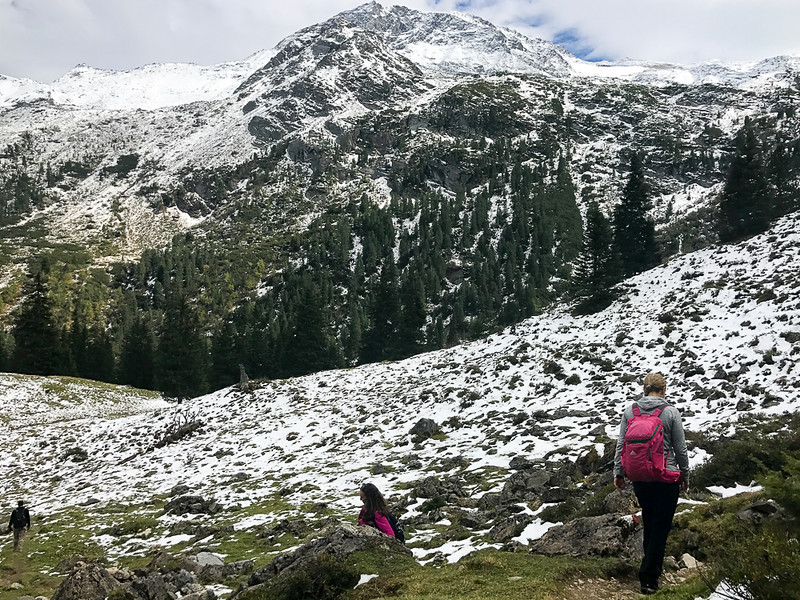 You can ski, then hike down from Hintertux Glacier in Zillertal.