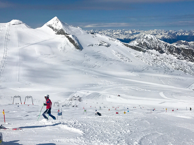 Hintertux Glacier attracts professional ski teams from all over the world because it's always skis season here.