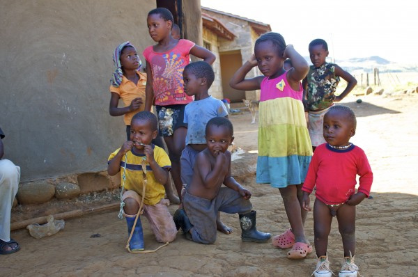 Zulu village children in South Africa