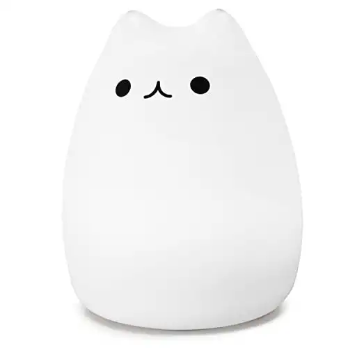 WoneNice Portable Cute Kitty Silicone Night Lamp