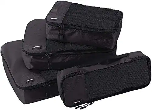 Amazon Basics 4 Piece Packing Travel Organizer Cubes Set