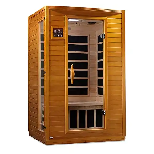 Dynamic Andora 2 Person Low EMF 6 Heating Panel Infrared Therapy Wood Dry Heat Sauna