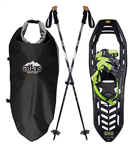 Atlas Snowshoes Helium-Trail Kit, Black/Bright Green, 26