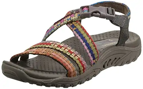 Skechers Women's Reggae-Sew Me-Boho Woven Strappy Slingback Sandal