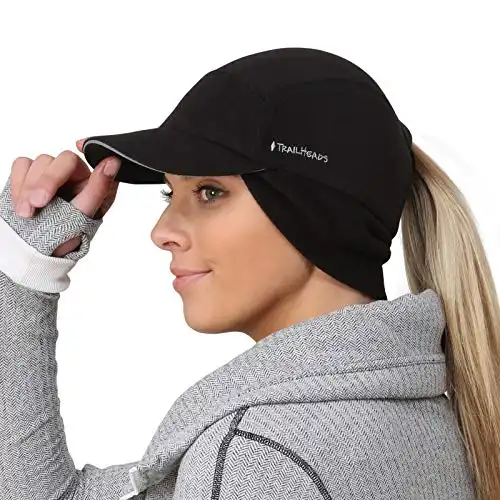 TrailHeads Fleece Ponytail Hat with Drop-Down Ear Warmer